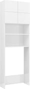 vidaXL - Wasmachinekast - 64x25,5x190 - cm - hoogglans - wit