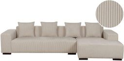 LUNGO - Hoekbank - Beige - Linkerzijde - 285 cm - Corduroy