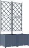 vidaXL - Ligbed - met - Trellis - 2 - stuks - Grijs - 80x40x143 - cm