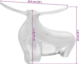 vidaXL - Stier - Sculptuur - Zilver - 37x44x17 - cm - Aluminium