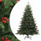 vidaXL - Kunstkerstboom - met - scharnieren - dennenappels - en - bessen - 210 - cm