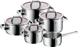 WMF Function4 - Pannenset - 5-delig - RVS - Glazen deksels met 4 afgietfuncties