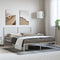 vidaXL - Bedframe - met - hoofdbord - metaal - wit - 150x200 - cm