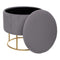 Eazy Living Velvet Poef Roche Ø39 cm - Grijs