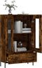 vidaXL - Hoge - kast - 69,5x31x115 - cm - bewerkt - hout - gerookt - eikenkleurig