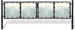 vidaXL - Poort - enkel - 300x150 - cm - zwart