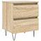 vidaXL - Nachtkastje - 40x35x50 - cm - bewerkt - hout - sonoma - eikenkleurig
