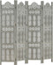vidaXL - Kamerscherm - 4 - panelen - handgesneden - 160x165 - cm - mangohout - grijs