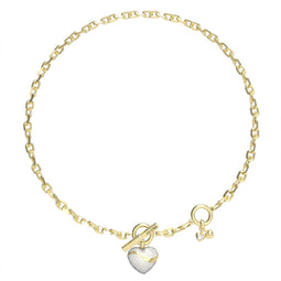 GUESS In My Heart Chain Necklace - Halsketting met harthanger - Verstelbaar 40,5-47,3 cm - Goudkleurig