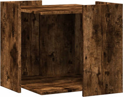 vidaXL - Kattenbakkast - 53x53x51 - cm - bewerkt - hout - gerookt - eikenkleurig