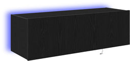 vidaXL - TV - Wandkast - met - LED - Verlichting - Zwart - Eik - 100x35x31 - cm