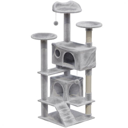 Avalo Krabpaal - Luxe Krabpaal Voor Katten - 7 Niveaus 137x49x49 CM - Lichtgrijs