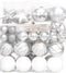 vidaXL - 70-delige - Kerstballenset - zilver - en - wit