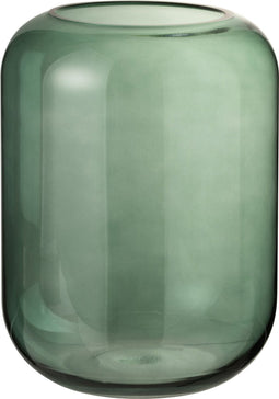 J-Line vaas Rond Hoog - glas - groen - medium - 29.5 cm hoog
