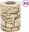 vidaXL - Tuinscherm - 4 - st - grof - steenpatroon - 35x0,19 - m - PVC - grijs