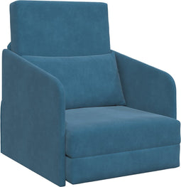 vidaXL - Vloersofa - Bed - 2-in-1 - Blauw - 65x80x83 - cm - Velvet
