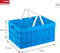 Sunware - Square vouwkrat met koeltas en met handgreep 32L blauw - 49 x 36 x 24,5 cm