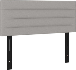 vidaXL - Hoofdbord - 100x5x78/88 - cm - stof - lichtgrijs