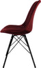 Kick kuipstoel Velvet rood - zwart frame - set van 6
