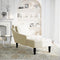 vidaXL - Chaise - longue - met - kussen&rechterarmleuning - fluweel - crèmekleurig