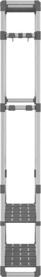 vidaXL - Kledingrek - 3-laags - 59x29x192 - cm - aluminium - zilverkleurig