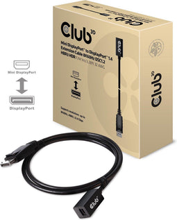 club3D CAC-1120 - Mini DisplayPort naar DisplayPort 1.4 verlengkabel 8K60Hz DSC1.2 HBR3 HDR - Zwart