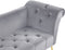 NANTILLY - Chaise longue - Lichtgrijs - Symmetrisch - Fluweel