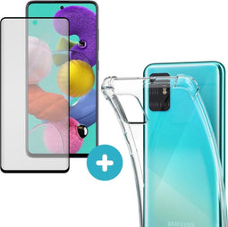 iMoshion Hoesje met screenprotector Geschikt voor Samsung Galaxy A51 Hoesje met screenprotector - iMoshion Anti-Shock Backcover + Premium - Transparant