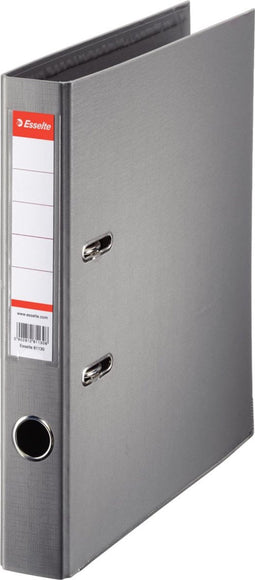 Esselte No.1 Power Kunststof A4 Ordner met Etikethouder - 2-Rings - Rugbreedte Van 50mm - Capaciteit van 350 Vel - Grijs