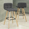 SoBuy set van 2 Barkrukken - Rugkruk - 92x44x44 cm - Donkergrijs - Zithoogte 68 cm (2 stuks)