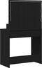 vidaXL - Zwarte - Eikenhouten - Kaptafel - met - LED - verlichting - 79x41x135 - cm
