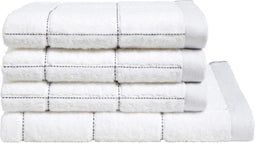 Seahorse combiset Grid 4-delige badtextielset white (3BD+1DL)