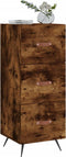 vidaXL - Dressoir - 34,5x34x90 - cm - bewerkt - hout - gerookt - eiken