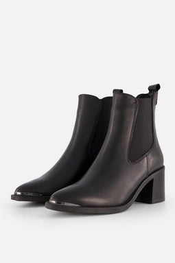 TAMARIS Core Enkellaarsjes - Leer - Antislip - Zwart