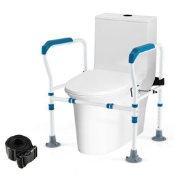 Coast Toiletsteunframe - 6-voudig Verstelbaar - Antislip - Blauw/Wit - B 62-68 x H 65,5-78 cm