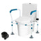 Coast Toiletsteunframe - 6-voudig Verstelbaar - Antislip - Blauw/Wit - B 62-68 x H 65,5-78 cm