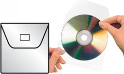 Cd/dvd Hoes 3L 127x127mm met klep zelfklevend transparant