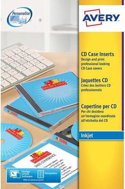 CD-inlegkaarten Avery 151x117mm wit 25 vel 2 kaarten per vel