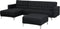 ABERDEEN - Hoekslaapbank met poef - Grafietgrijs - Rechts - Polyester