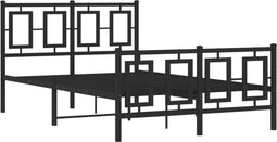 vidaXL - Bedframe - met - hoofd- - en - voeteneinde - metaal - zwart - 120x200 - cm