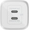 Belkin BoostCharge Pro 65W - 2-poorts USB-C-wandlader - Snelladen met GaN en PPS - Wit