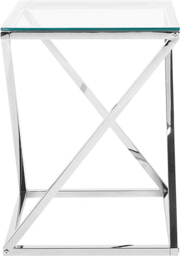 BEVERLY - Bijzettafel - Zilver - Glas