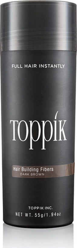 Toppik Hair Building Fibers Donkerbruin - 55 gram - Cosmetische Haarverdikker - Verbergt haaruitval - Direct voller haar