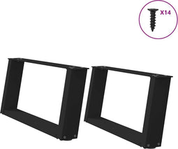 vidaXL - Salontafelpoten - 2 - st - U-vormig - 70x(30-31) - cm - staal - zwart