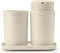 Brabantia ReNew - Badkameraccessoires Set - 3-delig - Zeeppomp Tandenborstelhouder Schaal - Soft Beige (3 stuks)