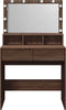 vidaXL - Kaptafel - met - LED - 80x41x134,5 - cm - bruin - eikenkleurig