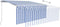 vidaXL - Luifel - handmatig - uittrekbaar - rolgordijn - LED - 3,5x2,5 - m - blauw - wit