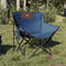 vidaXL - Campingstoelen - 2 - st - met - vakje - inklapbaar - blauw