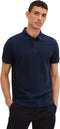 TOM TAILOR structured polo - Heren Poloshirt - Katoen - Maat L - Kleur sky captain blue