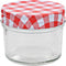 vidaXL - Jampotten - met - wit - met - rode - deksels - 24 - st - 110 - ml - glas